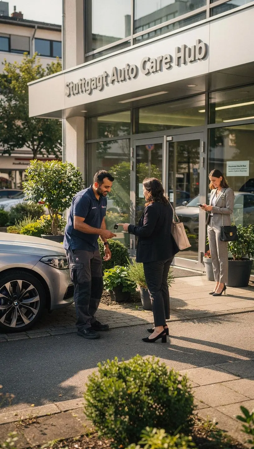 Detailansicht von Fahrzeugkomponenten während einer gründlichen Inspektion in Deutschland